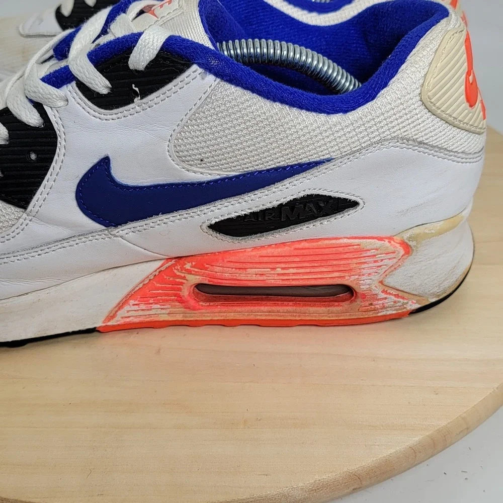 Nike Mens Air Max 90 Essential 537384-136 White Running Shoes Sneakers Size 10.5